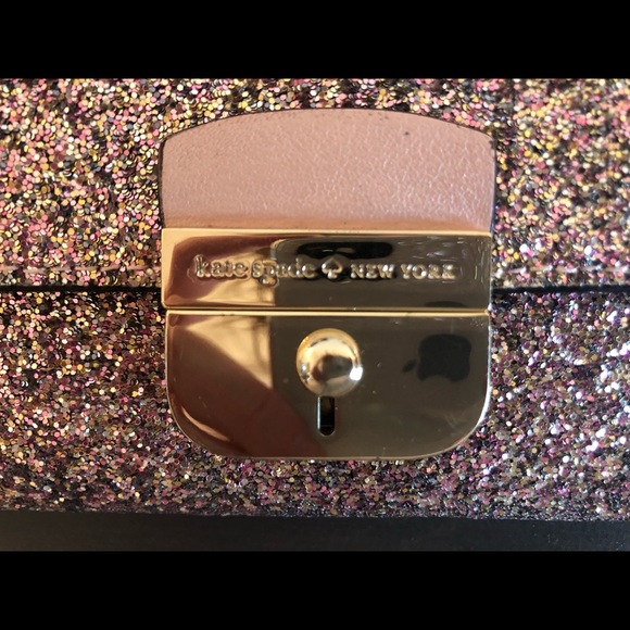 Kate Spade Rose Gold Sunset Lane Glitter Clutch Wallet - Picture 4 of 16